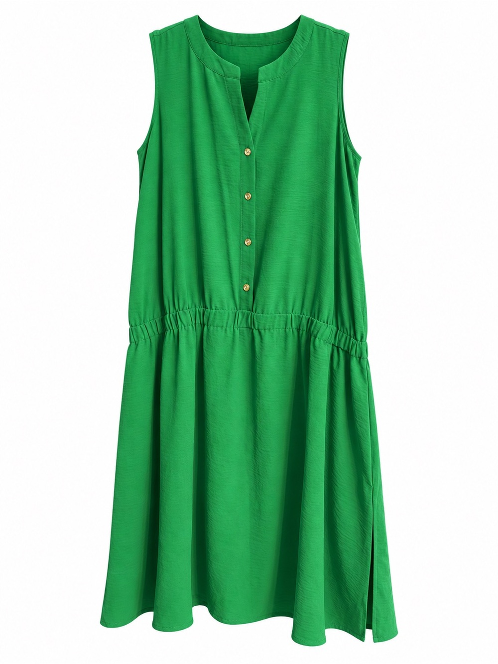 Nina Leonard Emerald Green Drop Waist Midi Dress Plus Size 2X - Picture 2 of 6